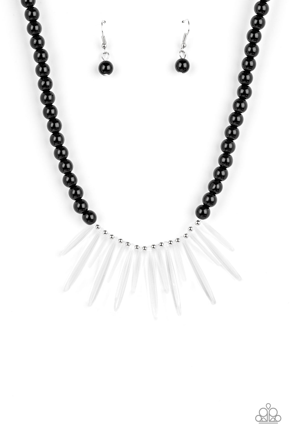 Paparazzi - Icy Intimidation - Black Necklaces   #1499