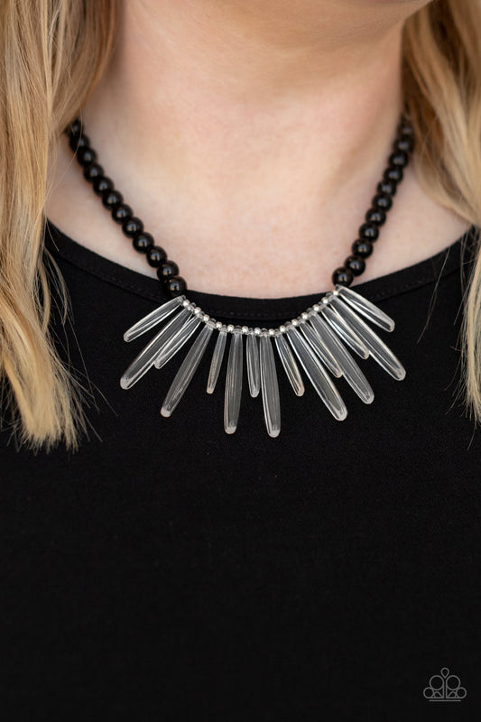 Paparazzi - Icy Intimidation - Black Necklaces   #1499