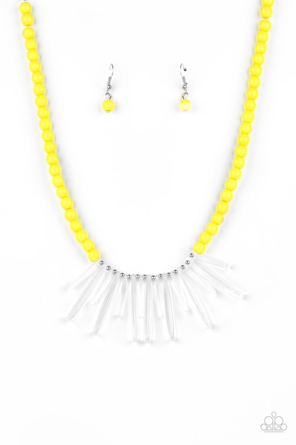 Paparazzi - Icy Intimidation - Yellow Necklaces   #1500