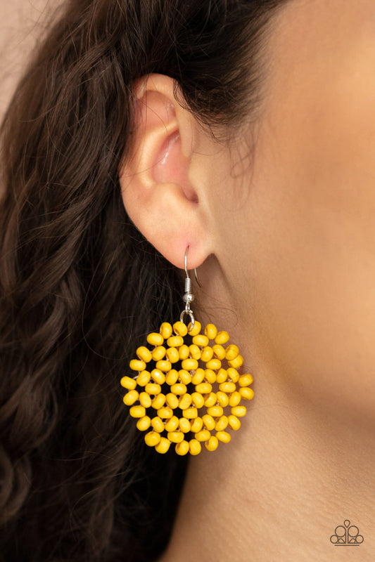 Paparazzi - Summer Escapade - Yellow Earrings #0768