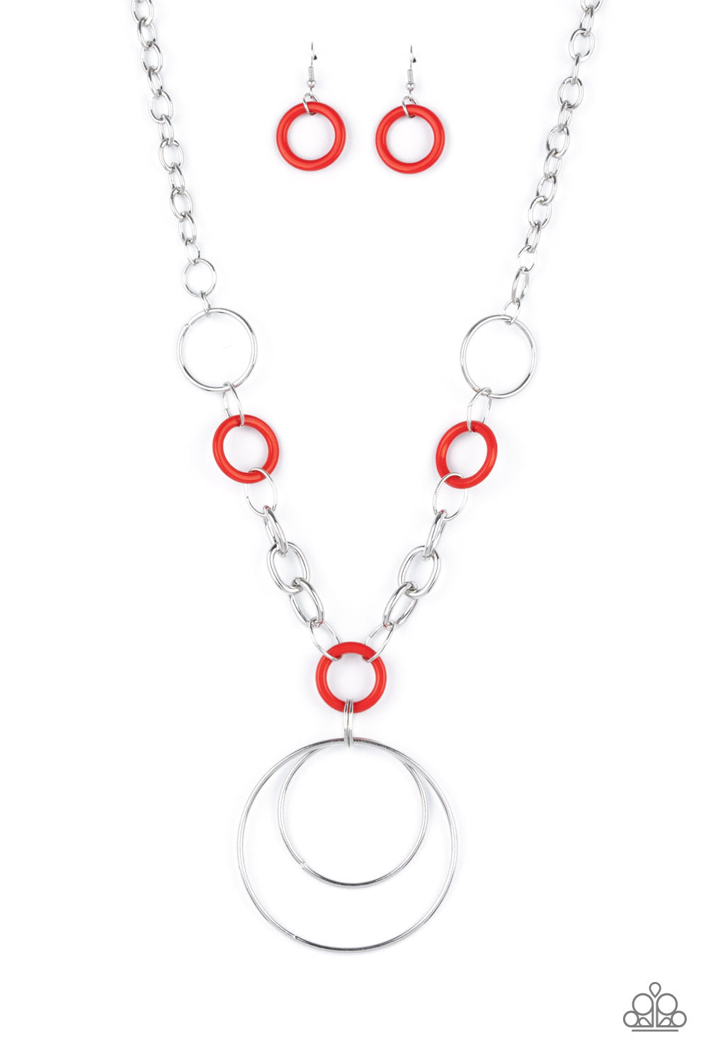 Paparazzi Accessories - HOOP du Jour - Red Necklace # 0404