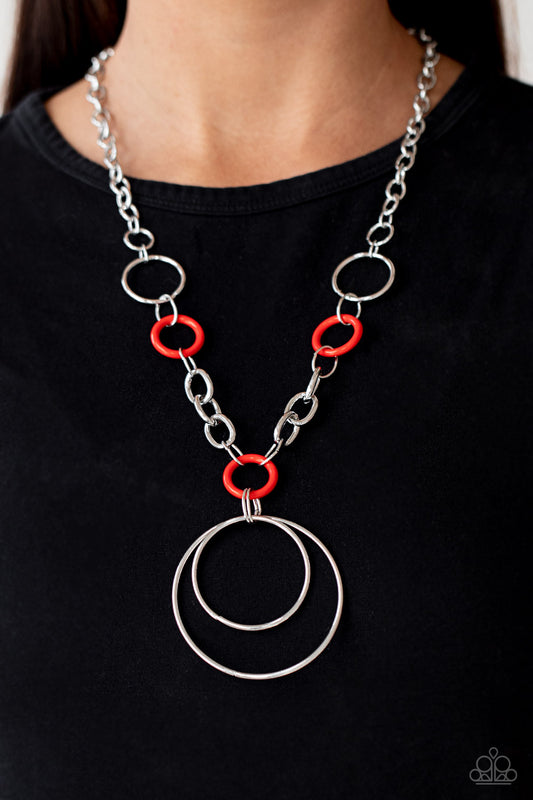 Paparazzi Accessories - HOOP du Jour - Red Necklace # 0404