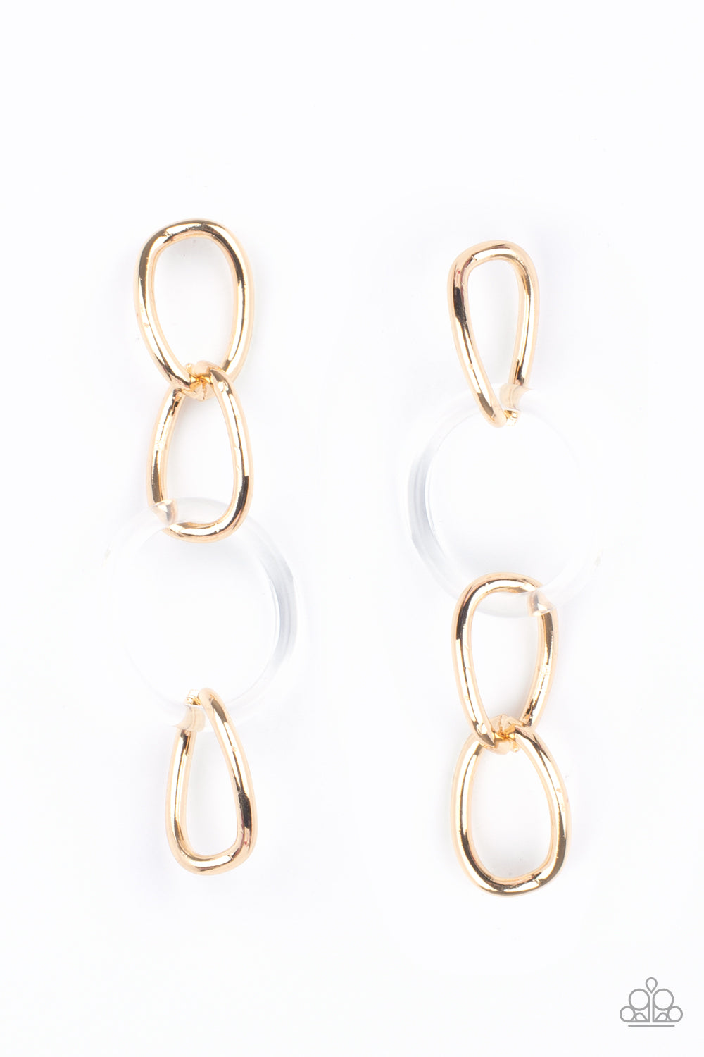 Paparazzi - Talk In Circles - Gold Earrings  #0657