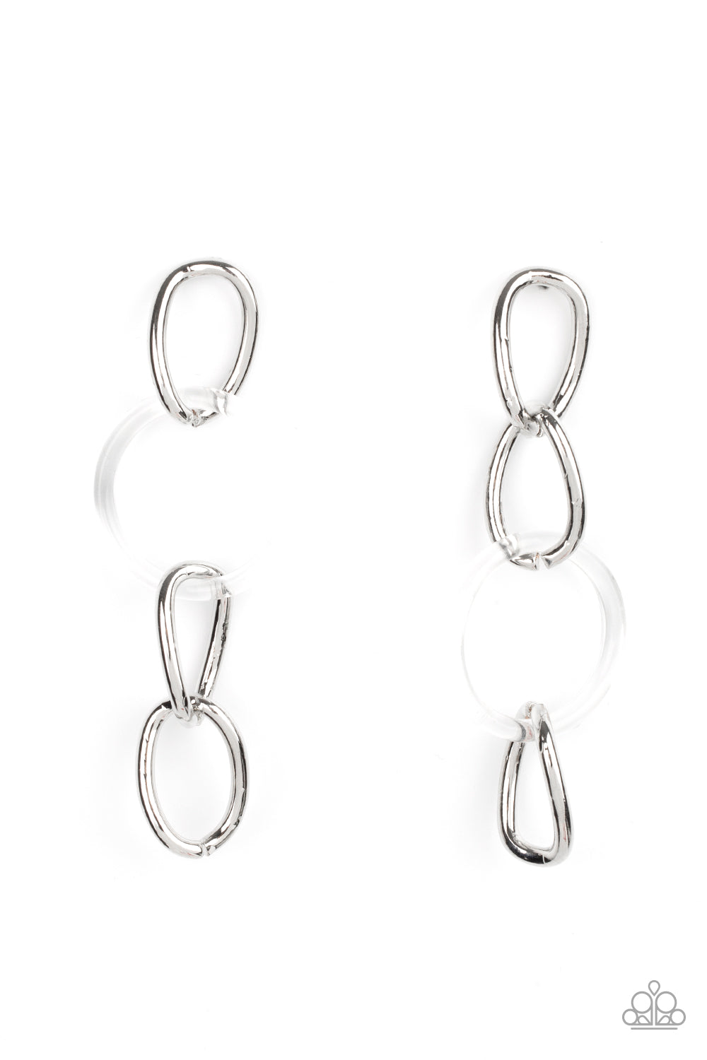 Paparazzi - Talk In Circles - White Earrings  #0658