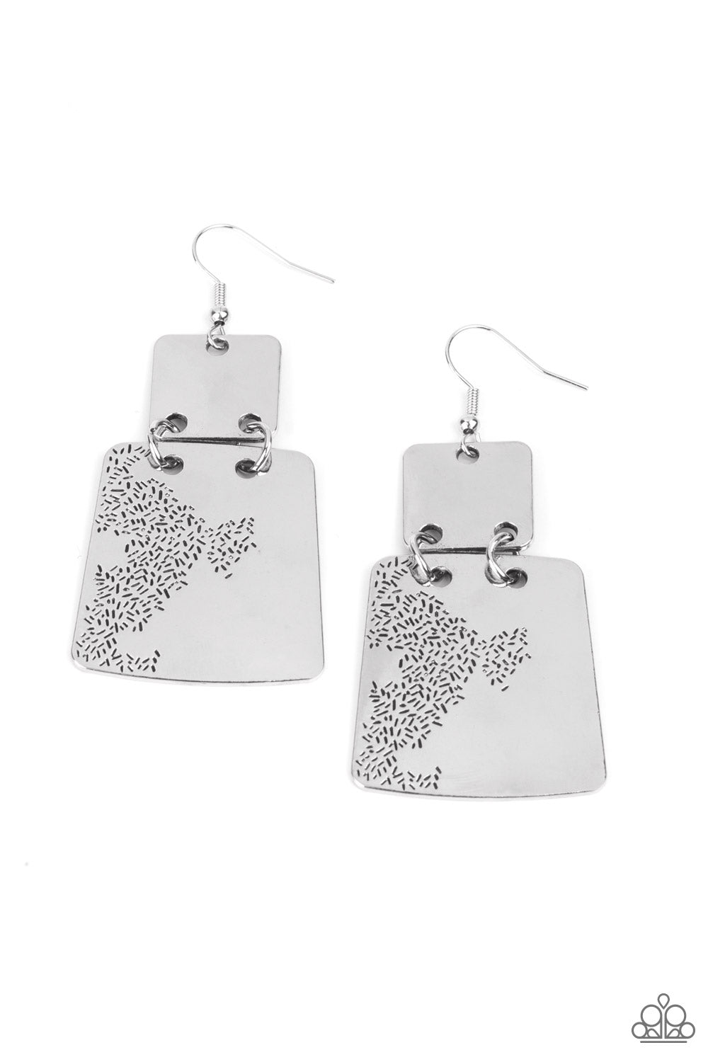 Paparazzi - Tagging Along - Silver Earrings  #0681