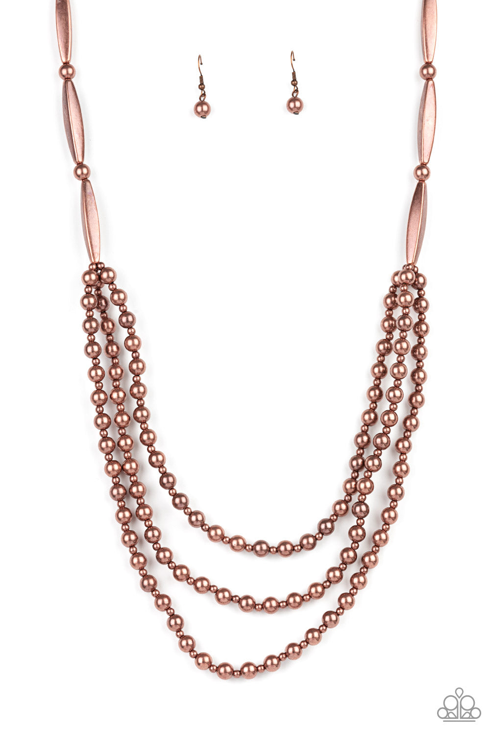 Paparazzi Accessories - Beaded Beacon - Copper Necklace #0126