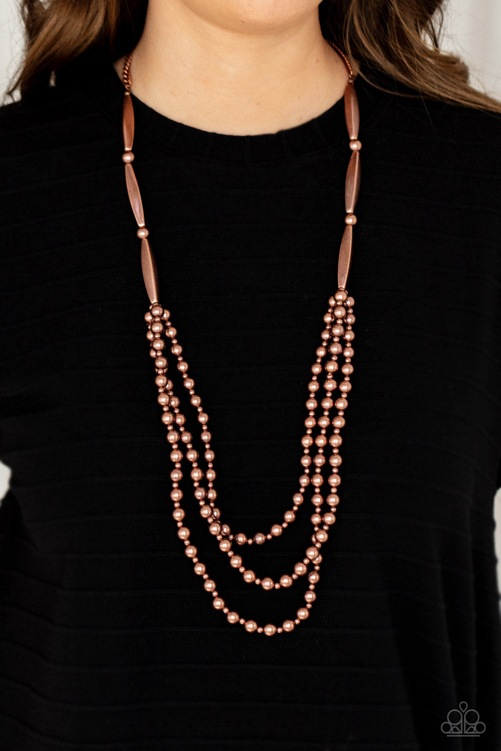 Paparazzi Accessories - Beaded Beacon - Copper Necklace #0126