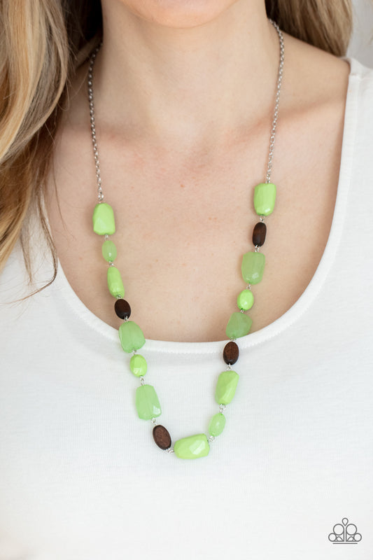 Paparazzi Accessories - Meadow Escape - Green Necklace  #0132