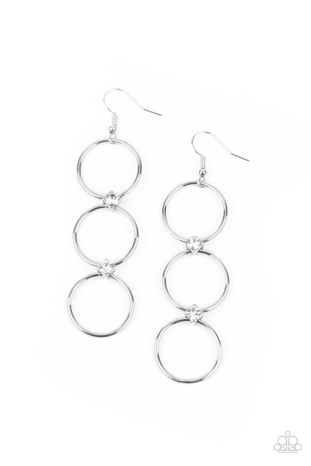 Paparazzi - Refined Society - White Earrings  #0632