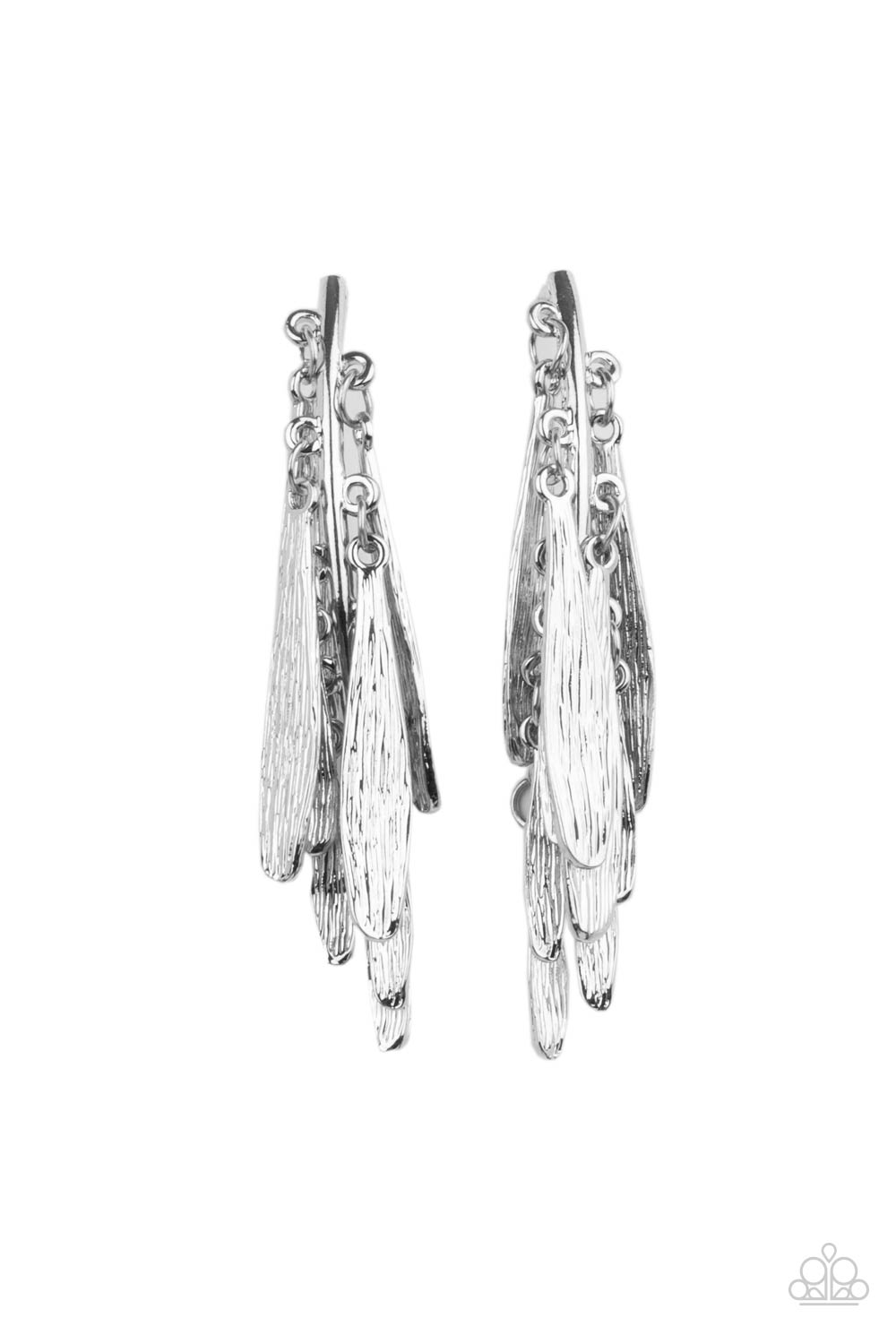 Paparazzi - Pursuing The Plumes - Silver Earrings #0745