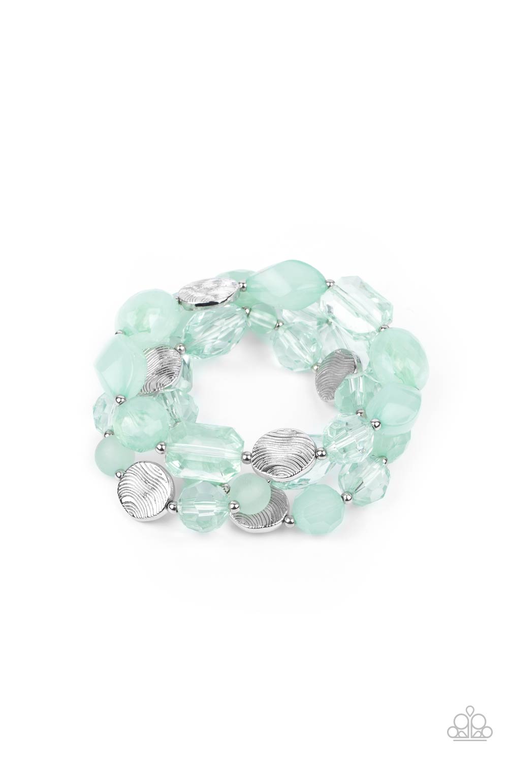 Paparazzi - Oceanside Bliss - Green Bracelets