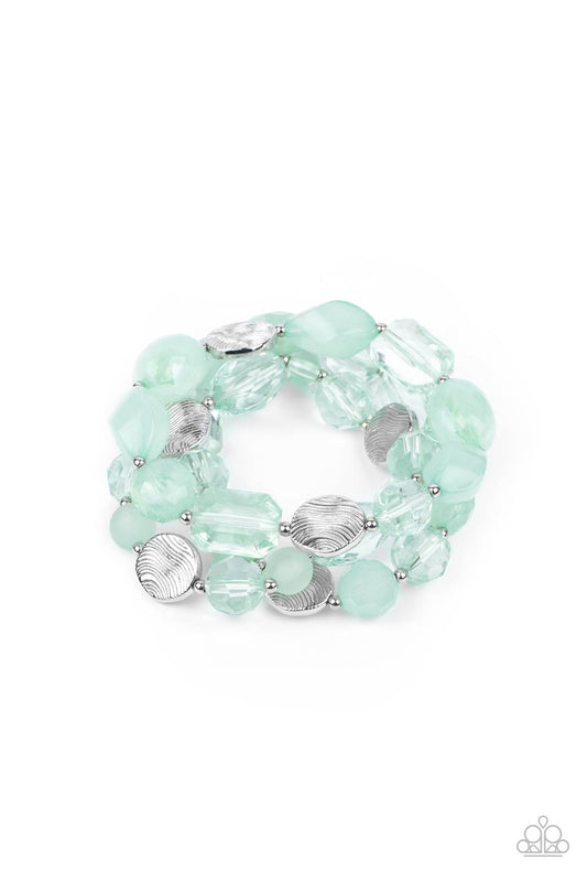 Paparazzi - Oceanside Bliss - Green Bracelets