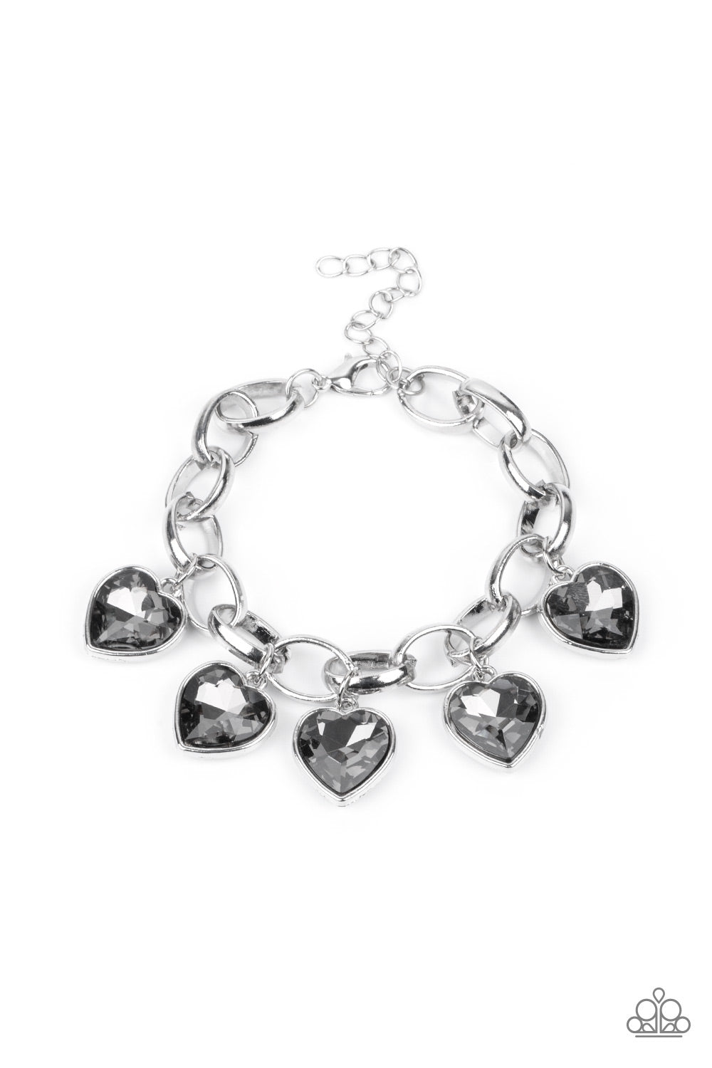 Paparazzi- Candy Heart Charmer - Silver Bracelet  #0556