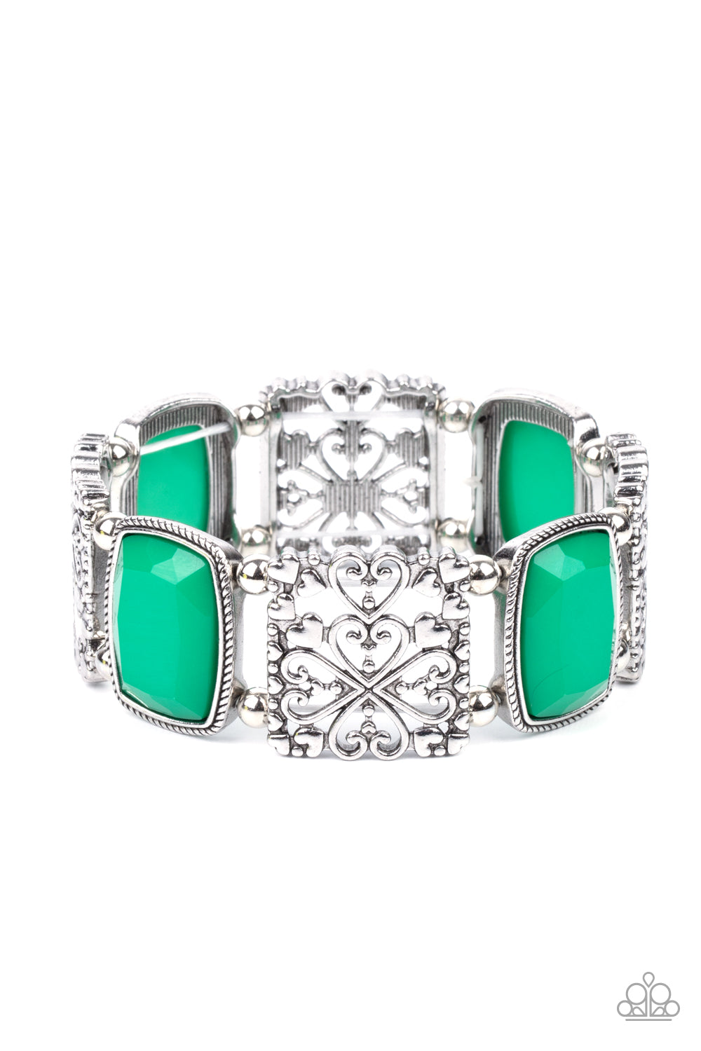 Paparazzi - Colorful Coronation - Green Bracelet #0514