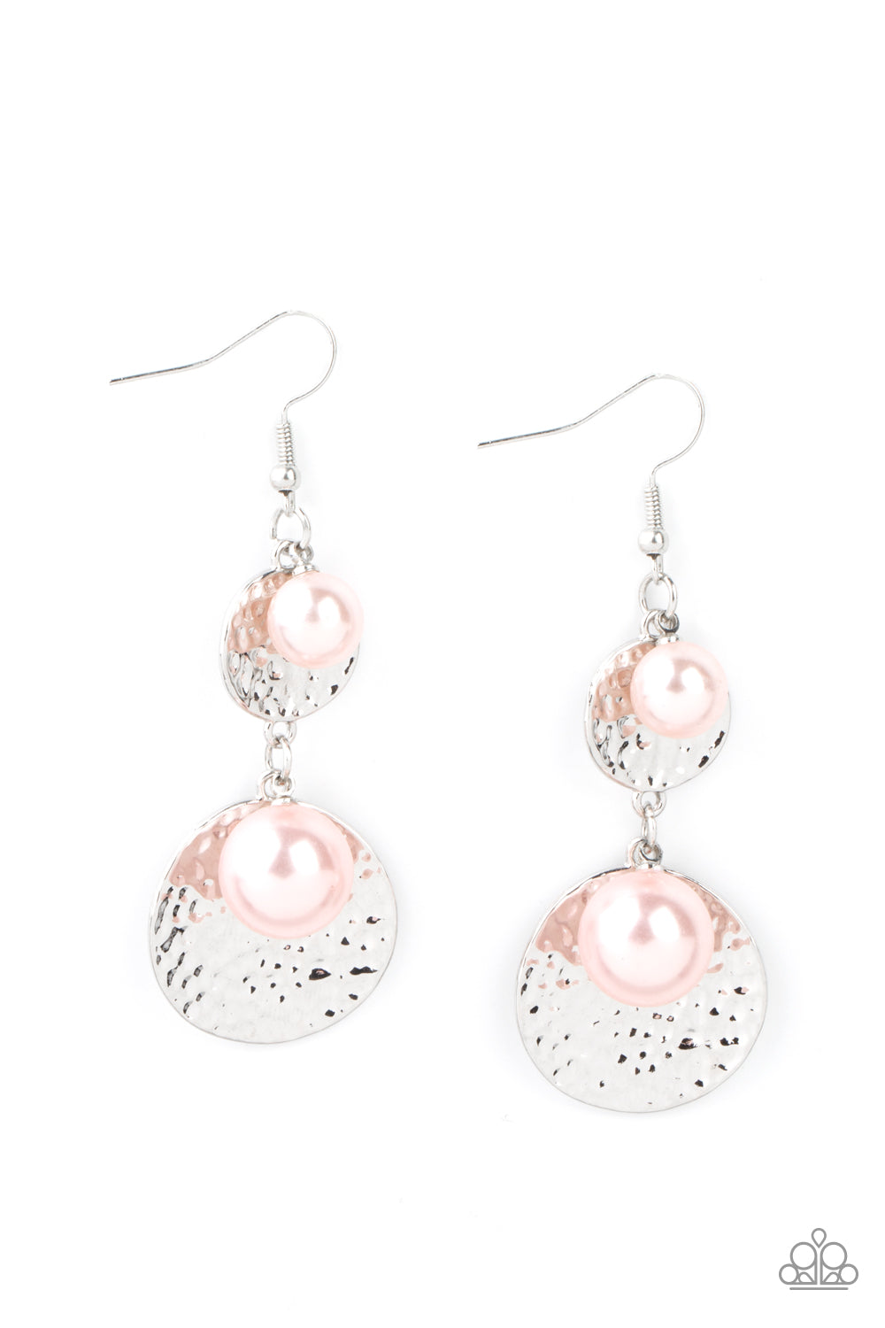 Paparazzi - Pearl Dive - Pink Earrings  #1852