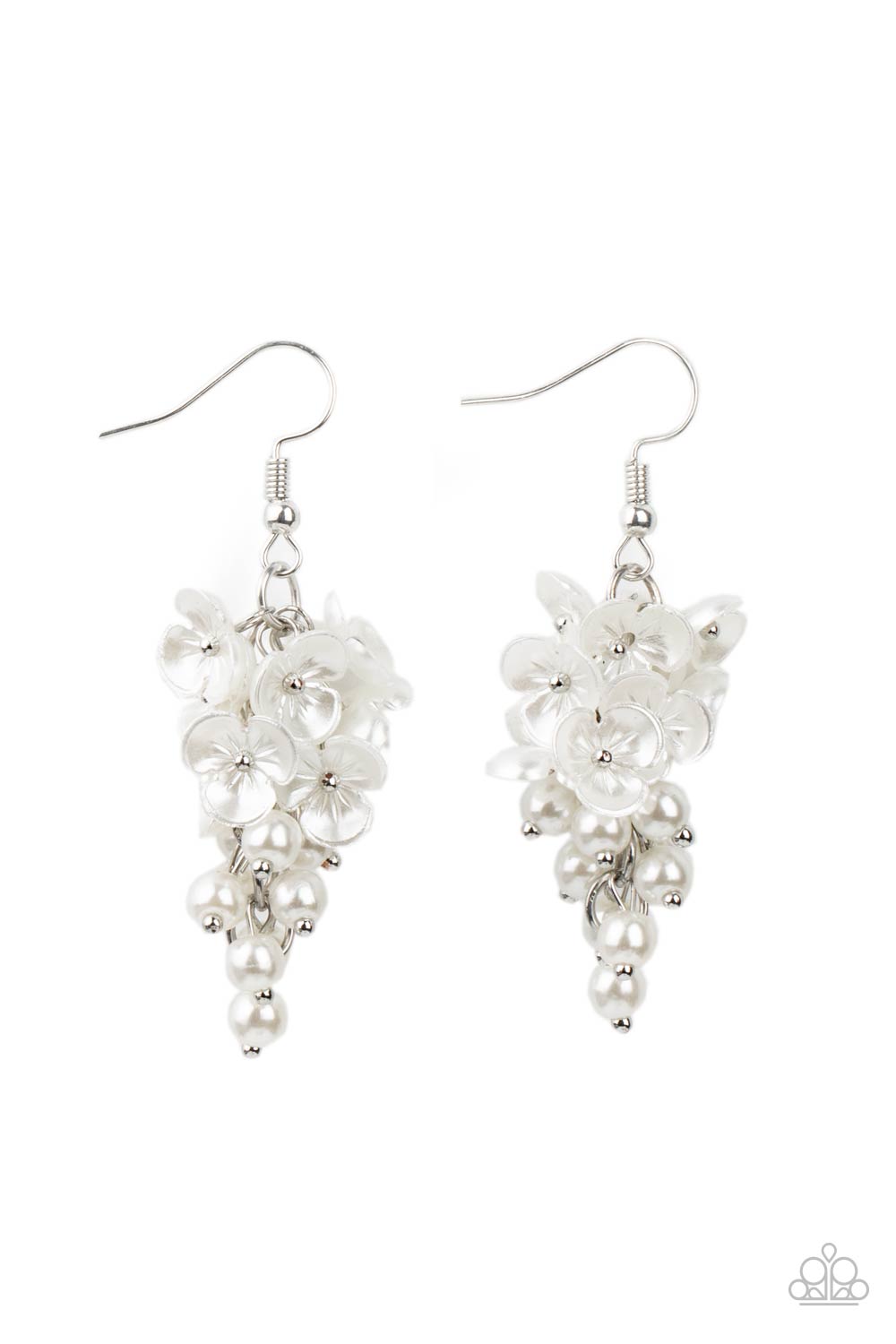 Paparazzi - Bountiful Bouquets - White Earrings #0676