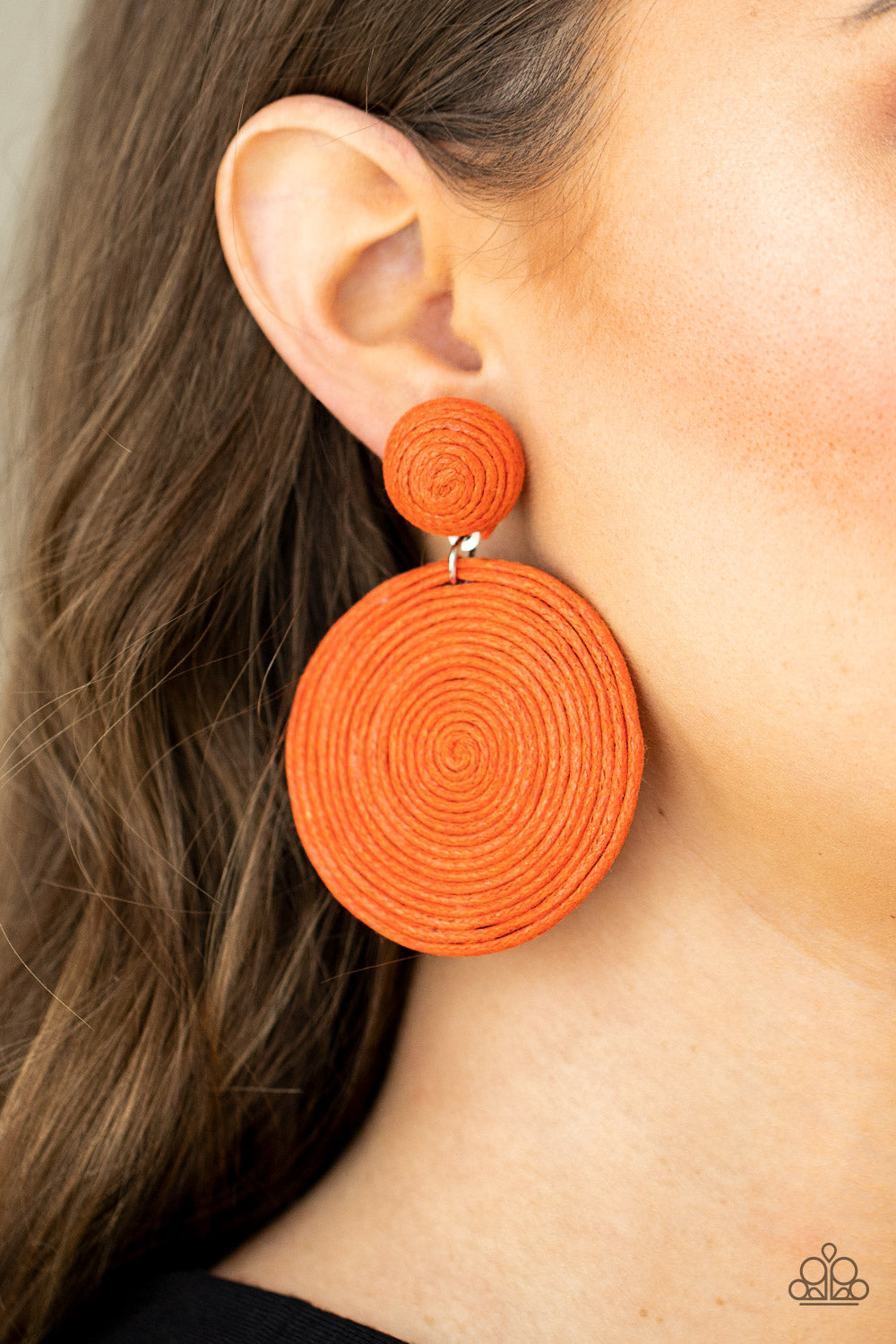 Paparazzi - Circulate The Room - Orange Earrings #0828