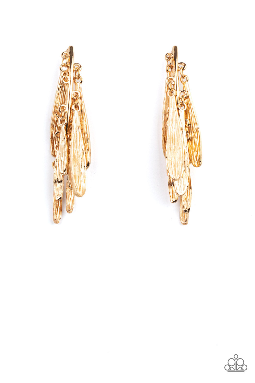 Paparazzi - Pursuing The Plumes - Gold Earrings #0746