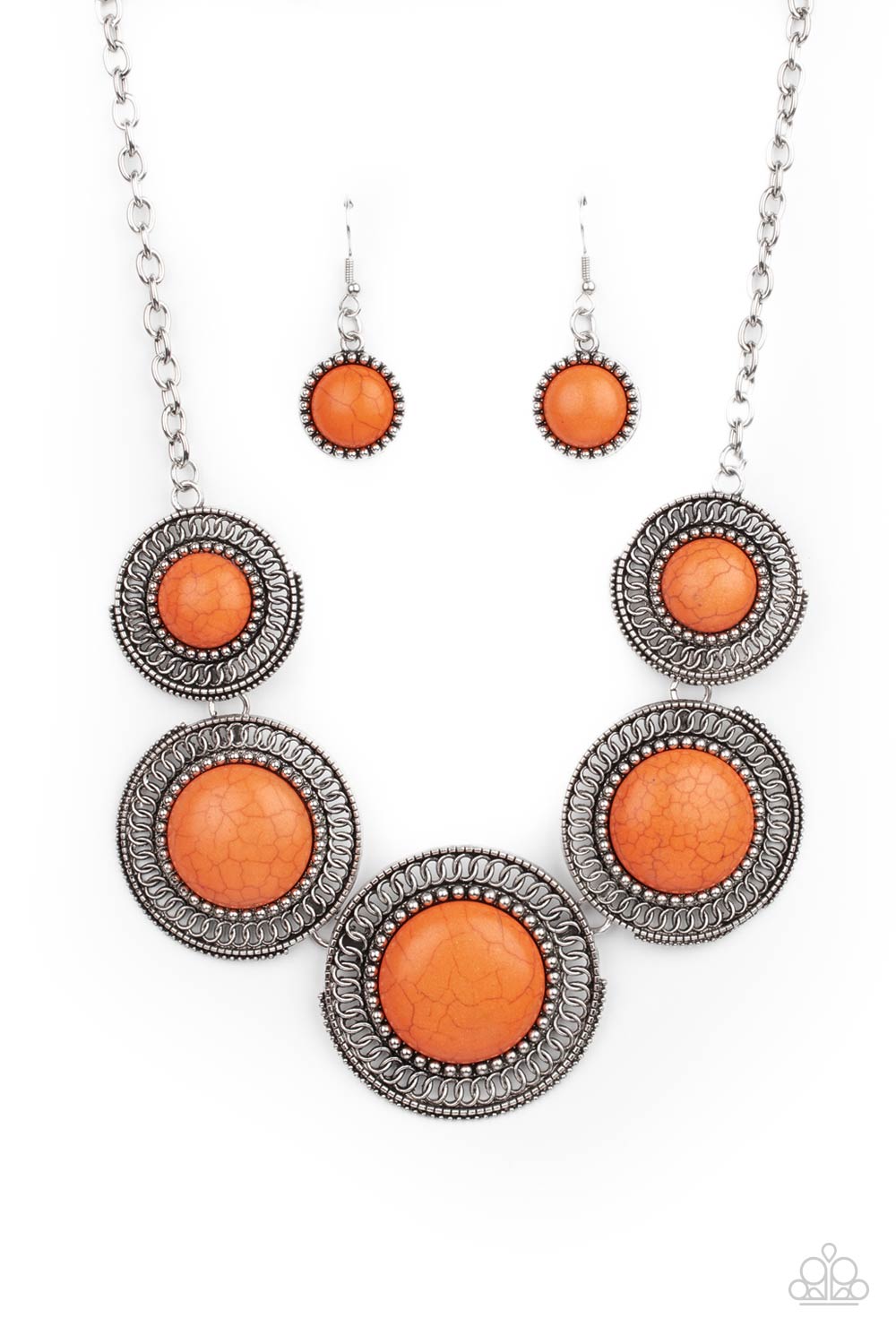 Paparazzi - She Went West - Orange Necklace #0026