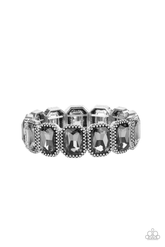 Paparazzi - Studded Smolder - Silver Bracelet #B69