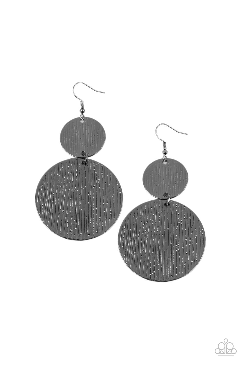 Paparazzi - Status CYMBAL - Black Earrings  #0894