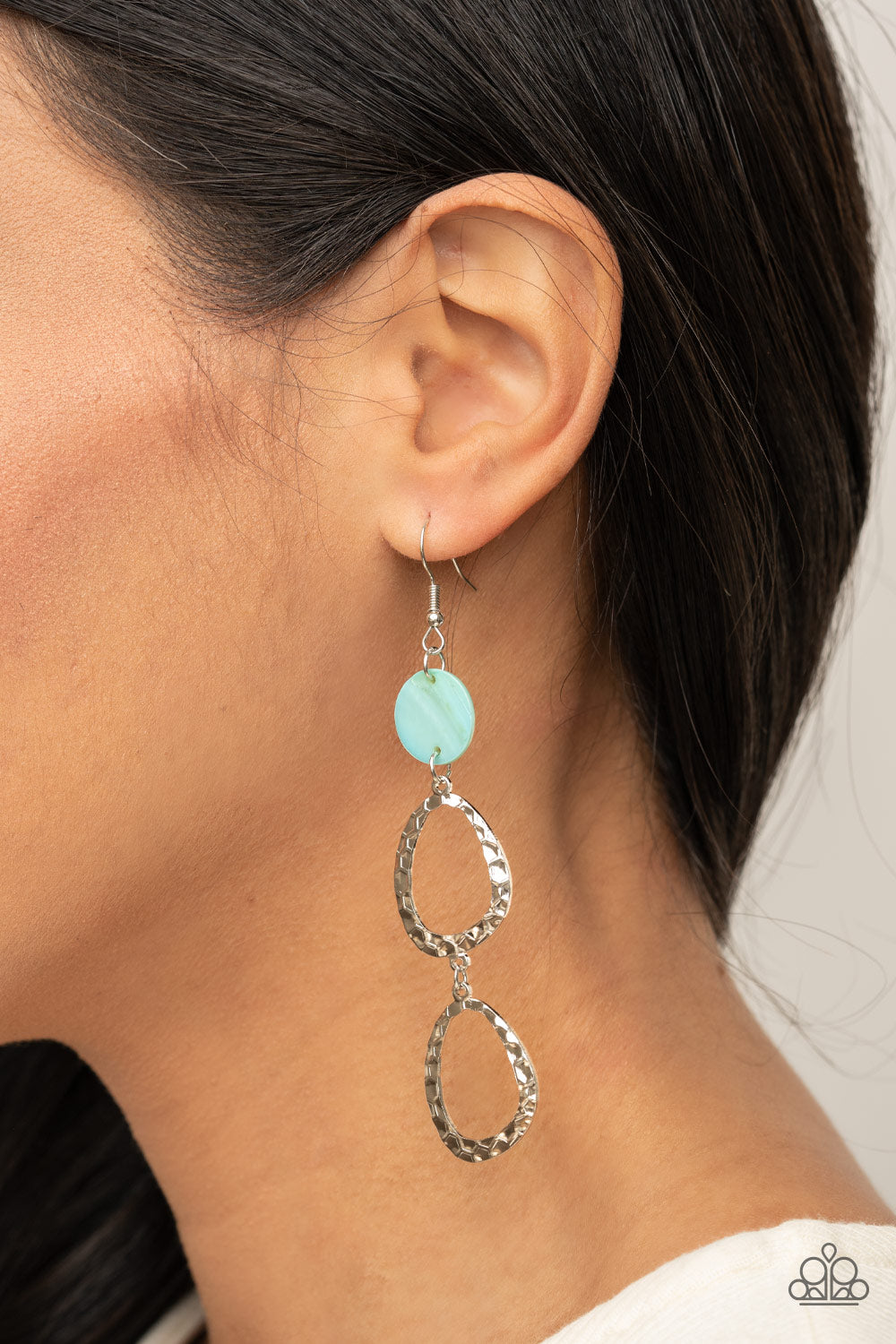 Paparazzi - Surfside Shimmer - Blue Earrings  #1701