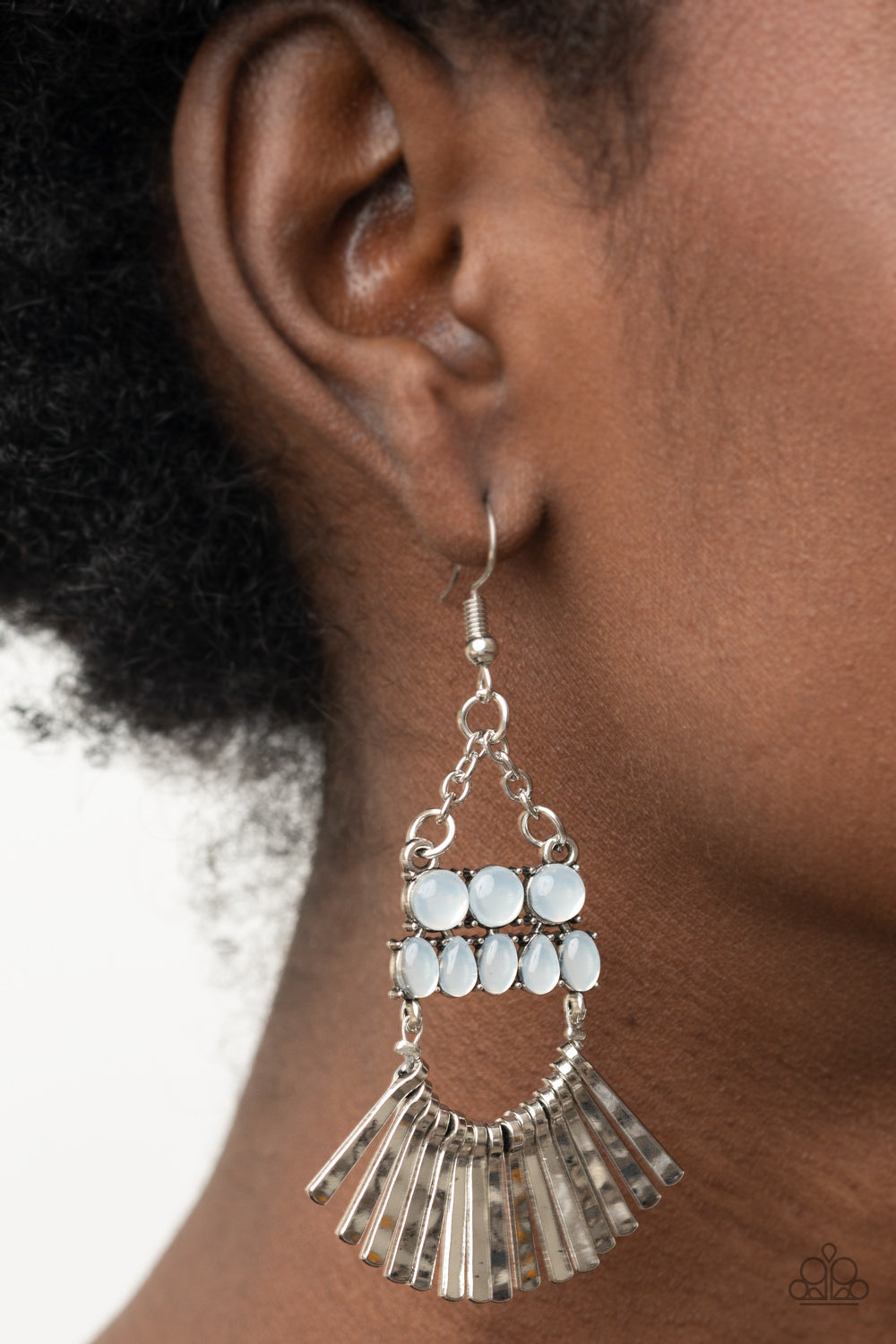 Paparazzi Accessories - A FLARE For Fierceness - White Earrings #0756