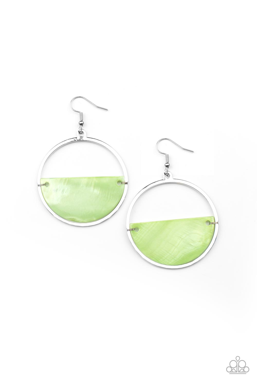 Paparazzi - Seashore Vibes - Green Earrings  #0602