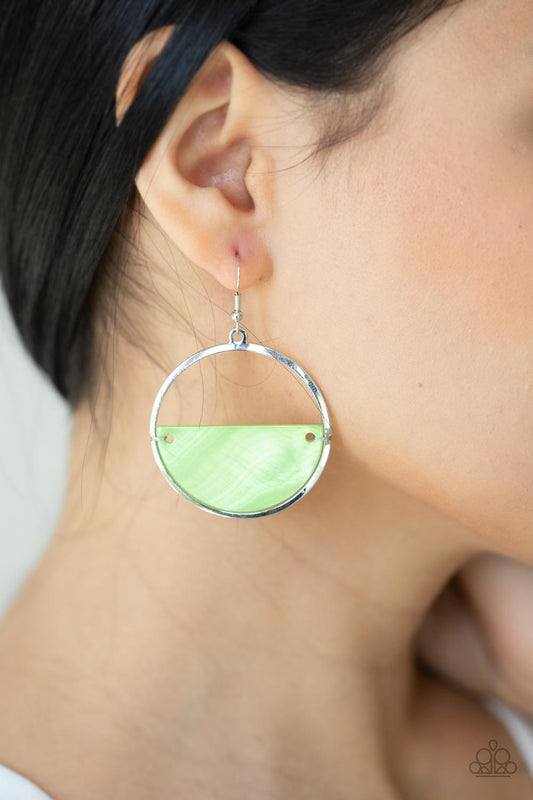 Paparazzi - Seashore Vibes - Green Earrings  #0602