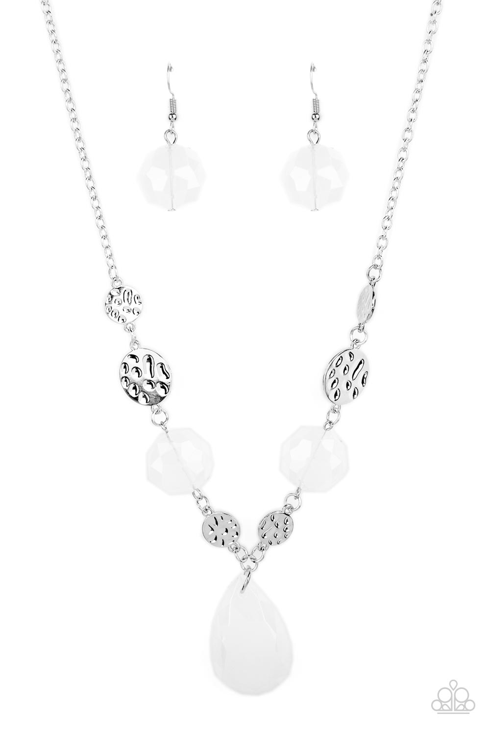 Paparazzi Accessories - DEW What You Wanna DEW - White Necklace #0039