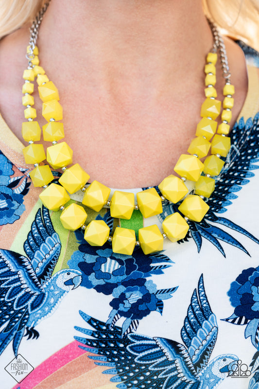 Paparazzi - Summer Excursion Yellow Necklaces #1630