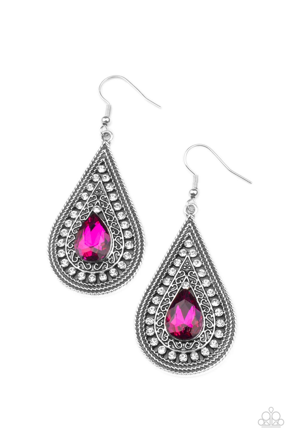 Paparazzi - Metro Masquerade - Pink Earrings  #0886