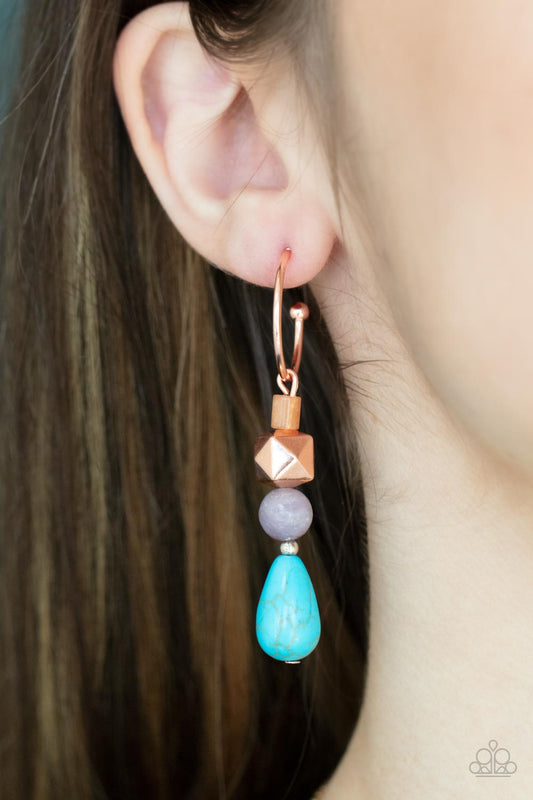 Paparazzi  - Boulevard Stroll - Copper Earrings #0608