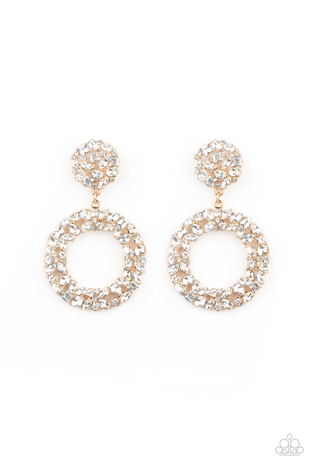 Paparazzi - Party Ensemble - Gold Earrings  #0912