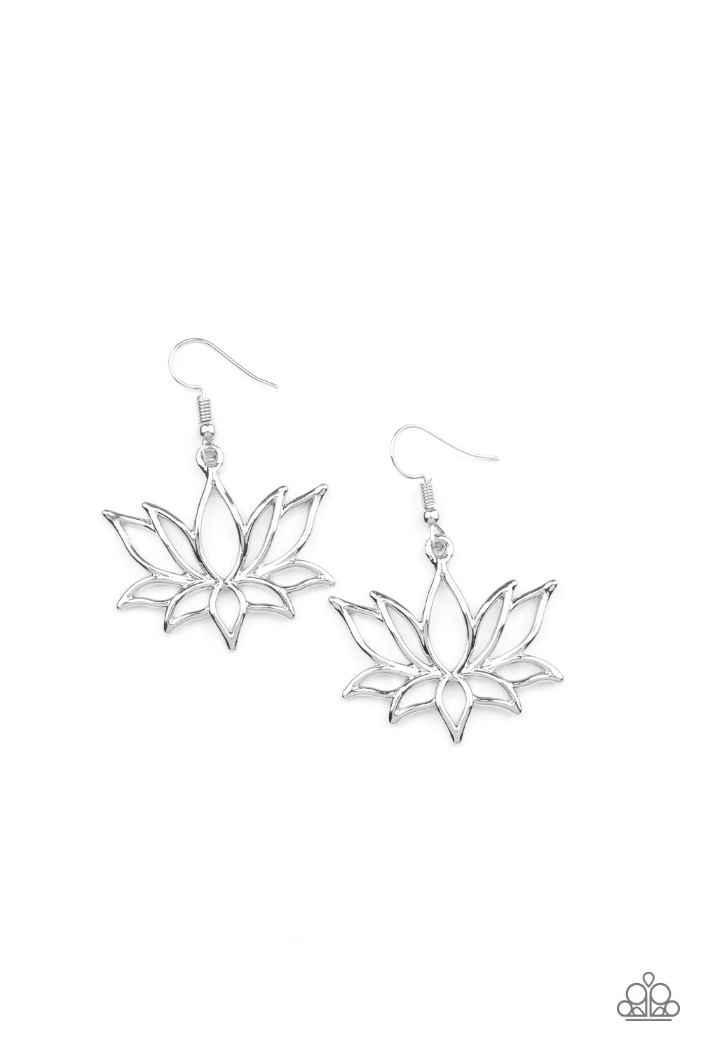 Paparazzi - Lotus Ponds - Silver Earrings  #0696