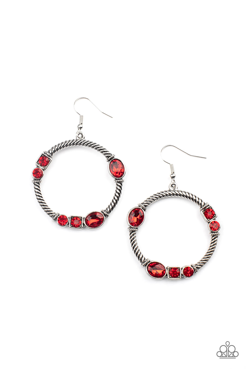 Paparazzi - Glamorous Garland - Red Earrings  #0792