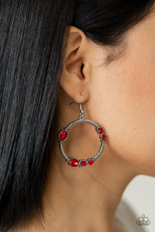 Paparazzi - Glamorous Garland - Red Earrings  #0792