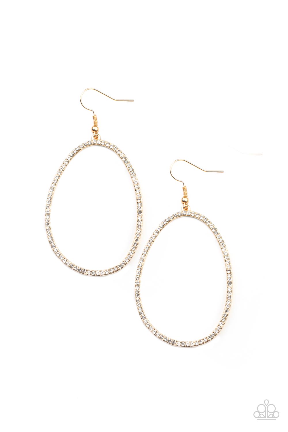 Paparazzi - OVAL-ruled! - Gold Earrings  #0637