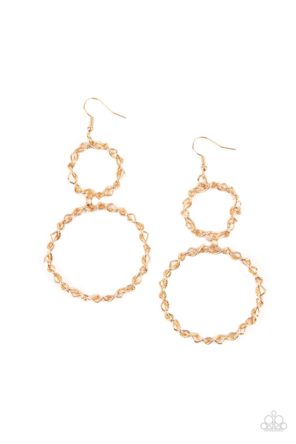 Paparazzi - Twist of FABULOUS - Gold Earrings  #2228