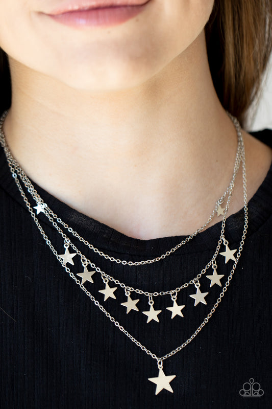 Paparazzi - Americana Girl - Silver Necklace  #1442