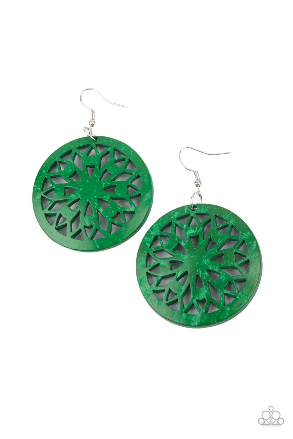 Paparazzi - Ocean Canopy - Green Earrings  #1879