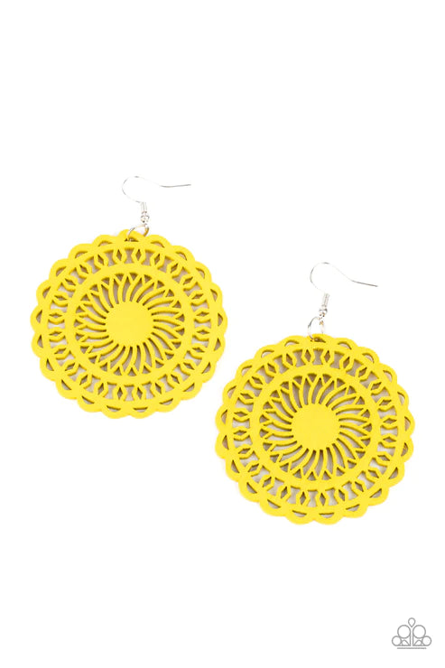 Paparazzi - Island Sun - Yellow Earrings W #059