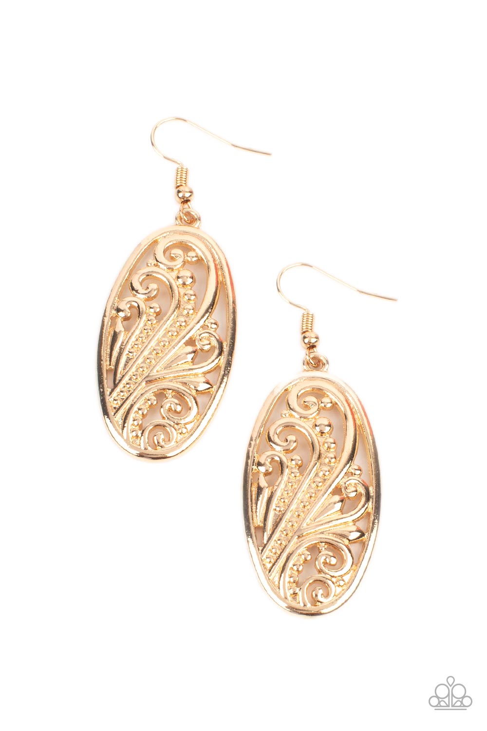 Paparazzi Accessories - High Tide Terrace - Gold Earrings #0713