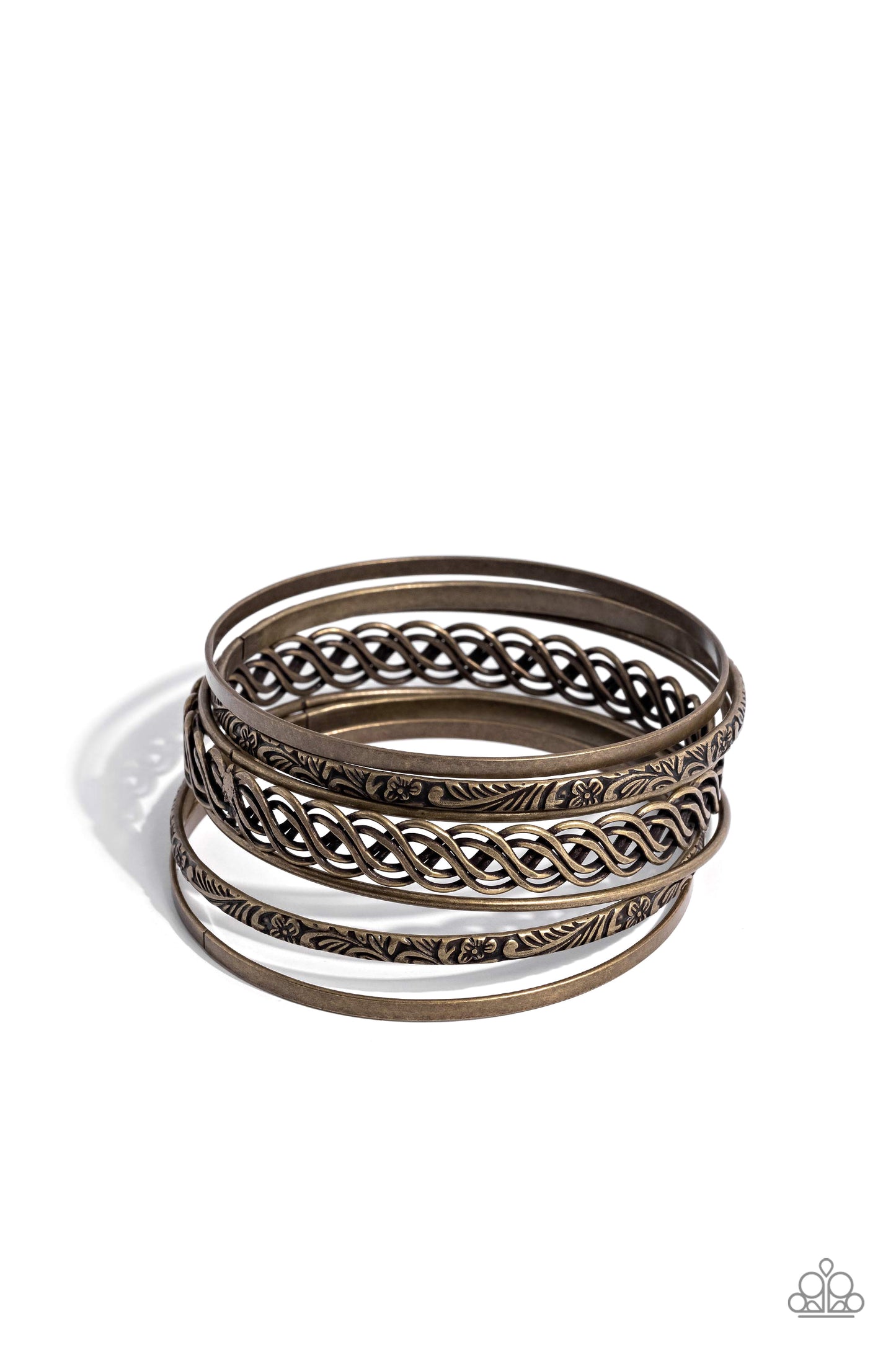 Paparazzi - Stockpiled Shimmer - Brass Bracelets  #B156