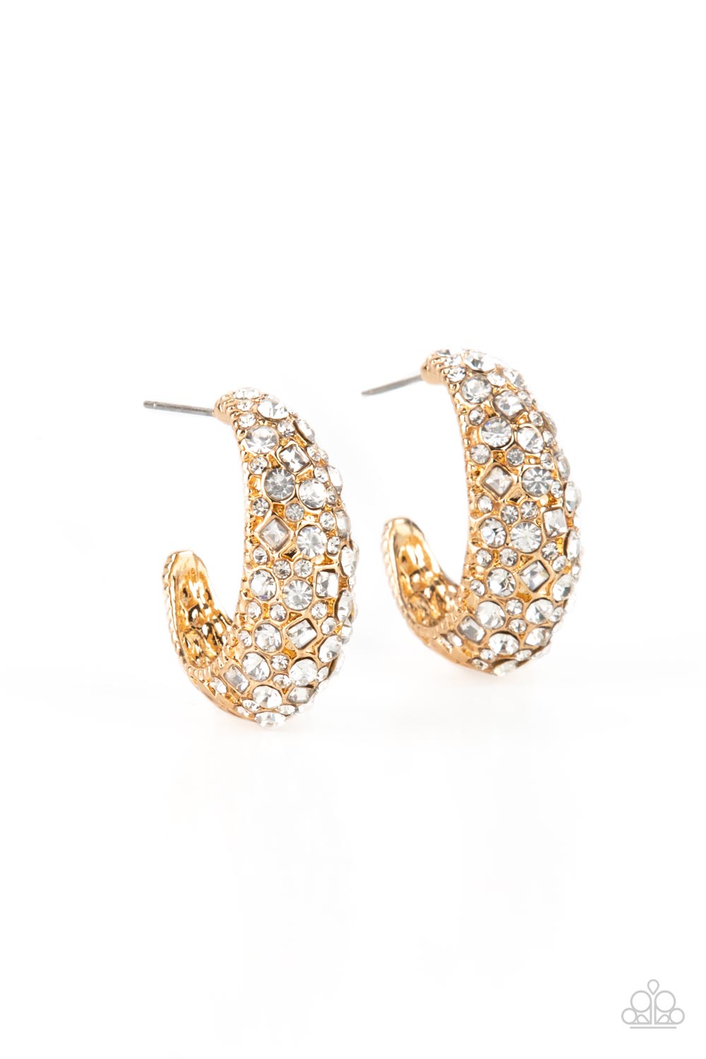 Paparazzi - Glamorously Glimmering - Gold Earrings  #1277