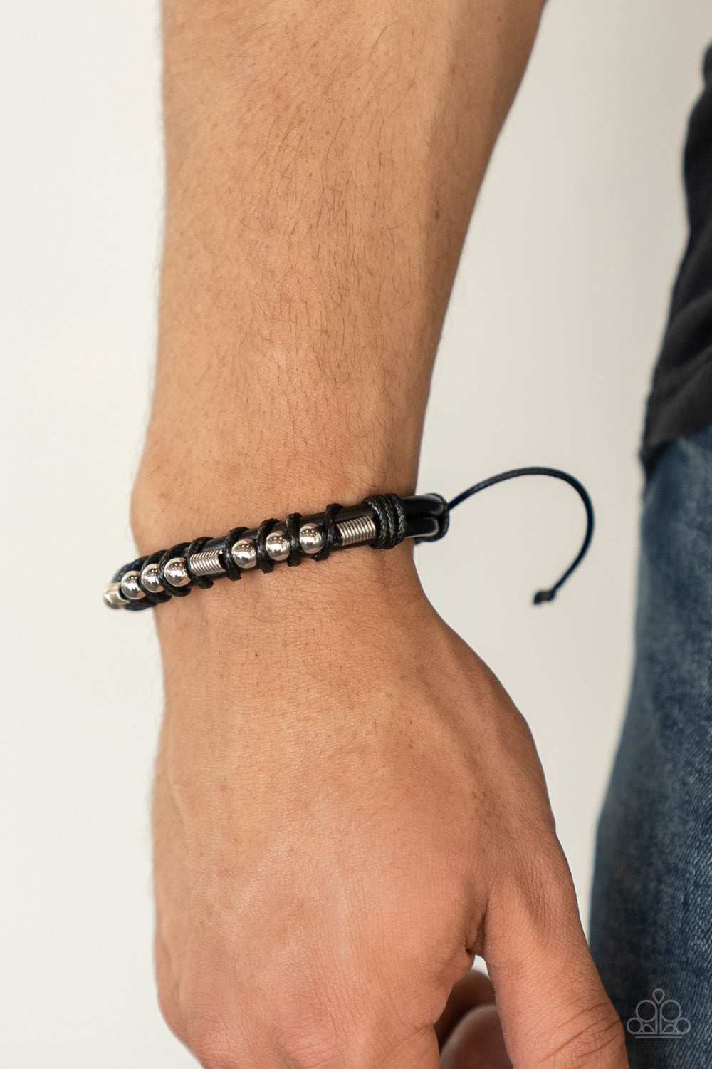 Paparazzi Accessories - Bronco Brawler - Black Bracelet #0999