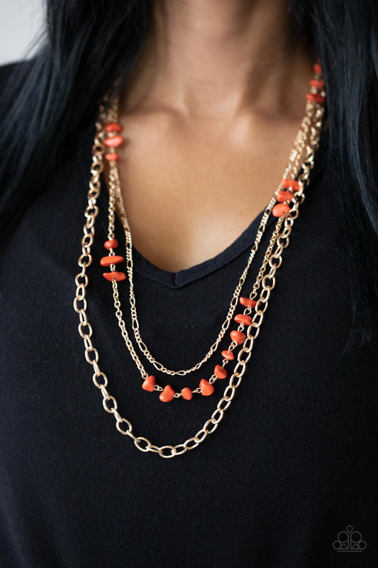 Paparazzi Accessories - Artisanal Abundance - Orange Necklace #0418