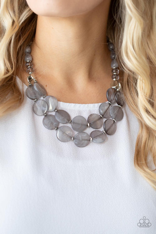 Paparazzi - Beach Day Demure - Silver Necklace #0266