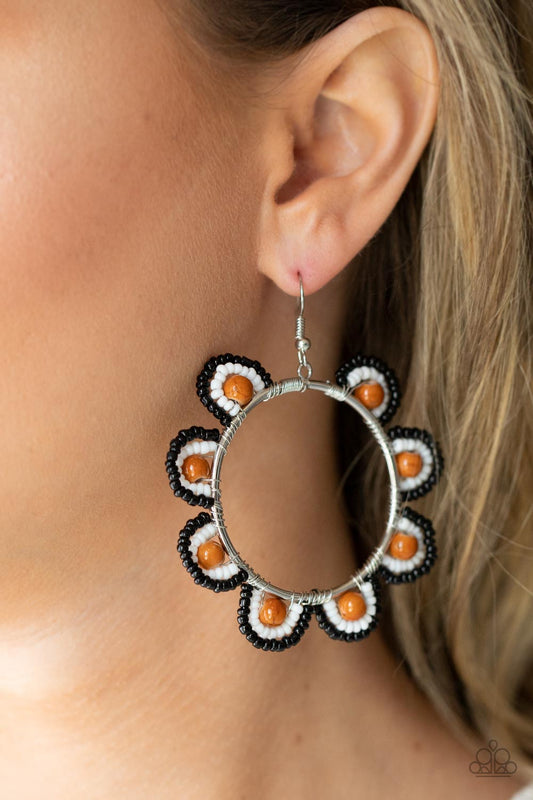 Paparazzi - Groovy Gardens - Brown Earrings  #0885