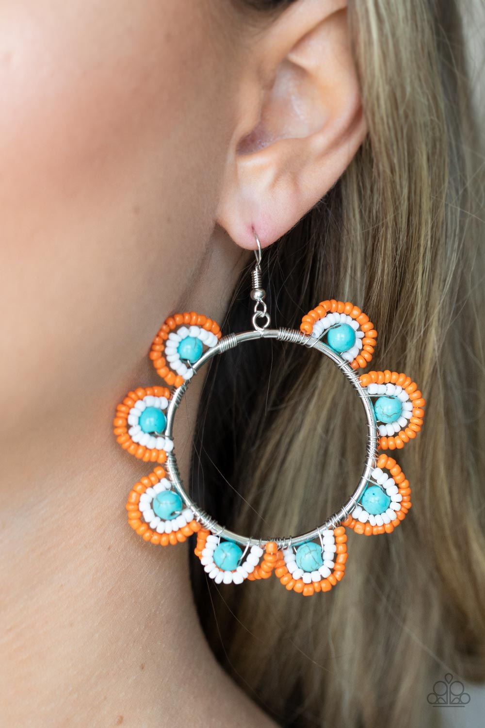 Paparazzi - Groovy Gardens - Blue Earrings #0862